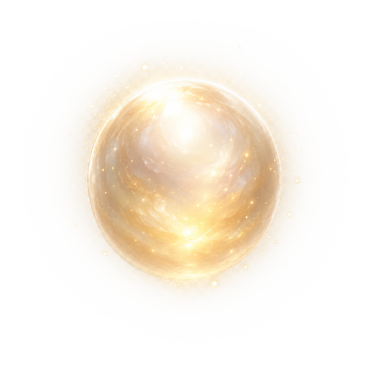 Pearl, a luminous golden sphere